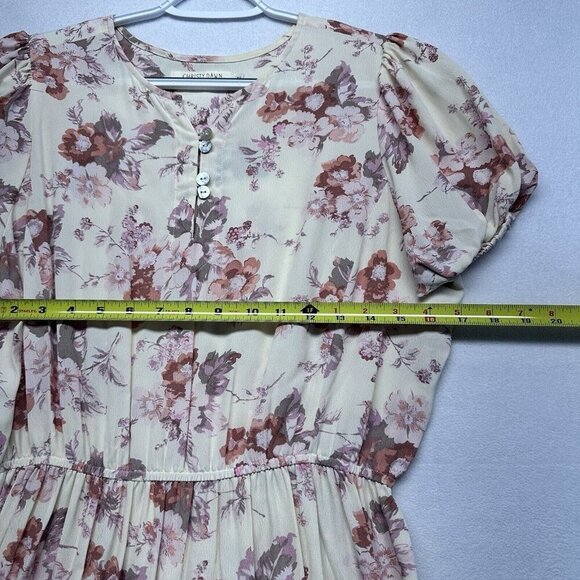 Christy Dawn Ivory Floral Tiered Maxi Dress Size M/L Recycled Deadstock Fabric - Picture 10 of 12